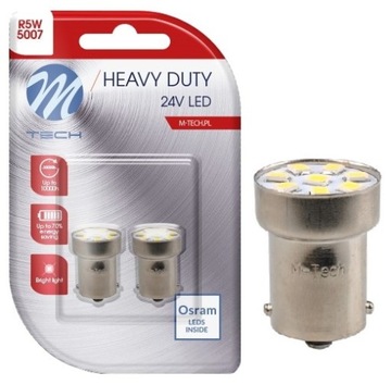 2x Żarówka R5W LED OSRAM G18 24V 8xSMD2835 biała