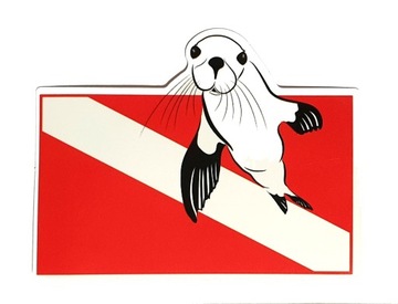 Naklejka nurkowanie flaga nurkowa foka