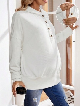 КРЕМОВАЯ Кофта для беременных, РЕБРИЦА, SHEIN BUTTONS 40/42