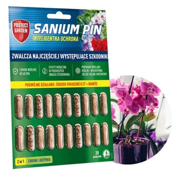 SANIUM PIN PAŁECZKI NA SZKODNIKI ŚRODEK OWADOBÓJCZY + NAWÓZ CHRONI do 60dni