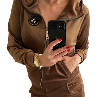 M234 BLUZA z ZAMKIEM WELUR BRĄZOWA r. 38 (M)