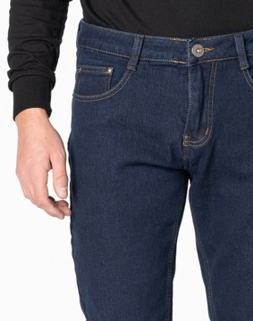Ciepłe Spodnie Jeans Męskie Ocieplane 081 108cm/30