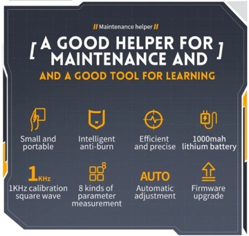 Мини-осциллограф DSO153 с генератором 1МГц 5МСа/с + пробник + адаптер Fnirsi