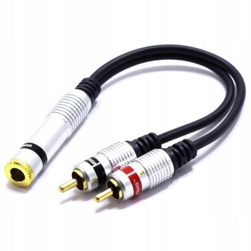 ADAPTER PRZEJŚCIÓWKA JACK GNIAZDO 6,3 STEREO NA 2x GNIAZDO RCA VITALCO