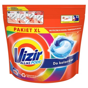VIZIR All-In-1 Kapsułki do prania Kolor 40szt
