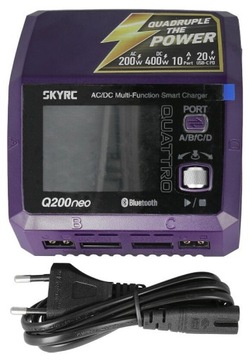 SkyRC Q200neo Четырехканальное зарядное устройство переменного/постоянного тока 200Вт/400Вт 10А 6S LiPo