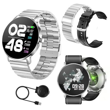 Smartwatch Bemi ARI+2 paski/metalowy/PL chrom