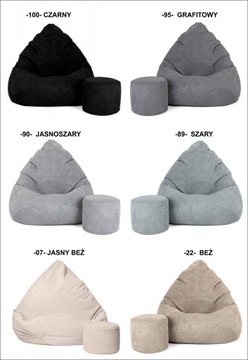 PUFA SAKO XXXL WOREK WELUR + GRATIS | MEGA FOTEL LOFT PREMIUM