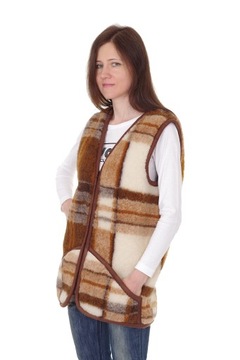 Kamizelka wełniana merynos 100% wełna naturalna owcza ciepła Woolmark 3XL