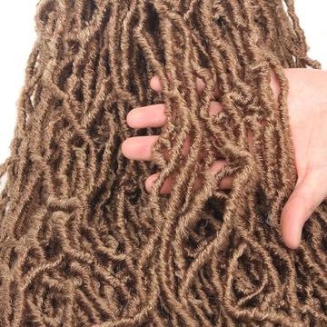 Дреды, заплетенные из искусственных волос, косички Nu Locs в стиле бохо
