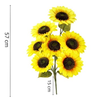 ПОДСОЛНУХ БУКЕТ ПОДСОЛНУХИ ИСКУССТВЕННЫЕ ЦВЕТЫ Веточки 57см ДЛЯ ВАЗЫ 2шт