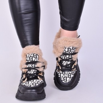 УТЕПЛЕННАЯ ЗИМНЯЯ ОБУВЬ ЖЕНСКАЯ, СПОРТИВНЫЕ СНЕЖНЫЕ БОТИНКИ, КОЖА НА МЕХОВОЙ ПОДКЛАДКЕ