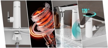 PRZEPŁYWOWY PODGRZEWACZ WODY ELEKTRYCZNY 3000W KRAN BATERIA WYLEWKA VAYOX