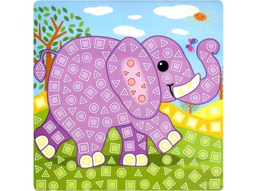 Альбом для вырезок из пенопласта Мозаика Животные Зоопарк 3+ Блестящий малыш Аскато