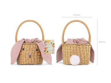 ПАСХАЛЬНАЯ КОРЗИНКА С УШАМИ 28 СМ ПАСХАЛЬНАЯ