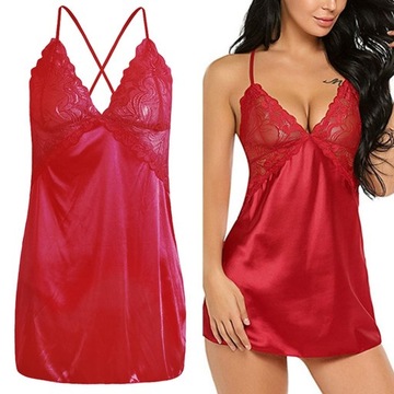 bielizna teddy dla kobiet bielizna babydoll Red XL