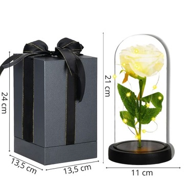 ВЕЧНАЯ РОЗА В СТЕКЛЕ LED-бокс ИДЕЯ ПОДАРКА НА ДЕНЬ МАТЕРИ