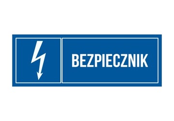 Tabliczka Informacyjna Bezpiecznik 20x7 PCV 1mm