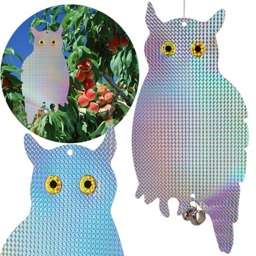 ODSTRASZACZ GOŁĘBI SZPAKÓW PTAKÓW NA PTAKI ODBLASKOWA SOWA WISZĄCA HOLOGRAM