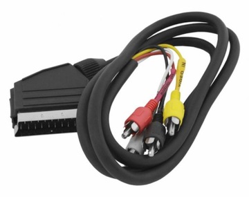KABEL EURO SCART 4X RCA 1,5m OKRĄGŁY