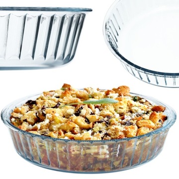 ВОЗДУХОУСТОЙЧИВАЯ СТЕКЛЯННАЯ ФОРМА ДЛЯ ВЫПЕЧКИ КРУГЛЫХ ПИРОЖКОВ 26 см