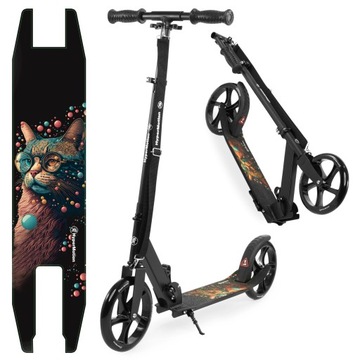 Hulajnoga miejska dla dorosłych VIBE Black - 100kg - koła 200mm!