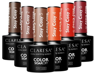 CLARESA STAY COSY KOLEKCJA JESIENNO ZIMOWA BEŻE BRĄZY CZERWIENIE ZESTAW