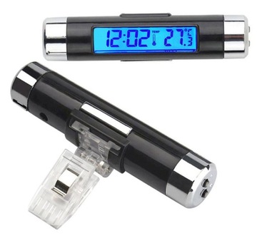 Автомобильный термометр с часами и ЖК-подсветкой