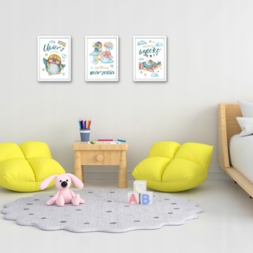 НАБОР ИЗ 3-Х ПОСТЕРОВ А3 С КАРТИНАМИ ДЛЯ ДЕТСКОЙ КОМНАТЫ