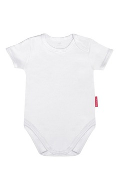 BODY BEZ NADRUKU KRÓTKI RĘKAW BAWEŁNA BIAŁE 86 CM