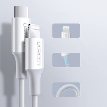 КАБЕЛЬ UЗЕЛЕНЫЙ MFI USB-C LIGHTNING 3А 1,5М