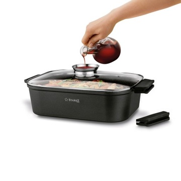 БОЛЬШАЯ СКОВОРОДА Индукционная кастрюля 6,8 л ГРИЛЬ Дно АРОМАТИЗАЦИЯ С АНТИПРИГАРНЫМ ПОКРЫТИЕМ PRO