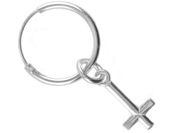 VERSIL kolczyk koło 12 mm krzyż odwr. SREBRO 925