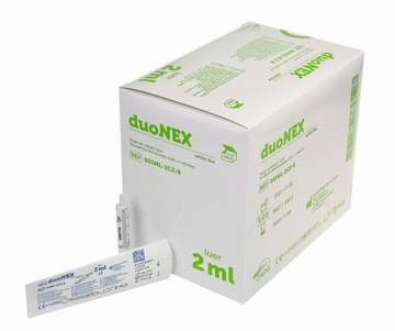 Strzykawki 2-częściowe 2 ml Luer duoNEX 100 szt