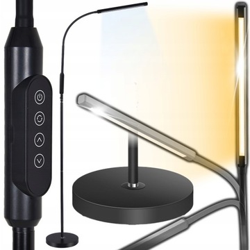 LAMPA STOJĄCA PODŁOGOWA LED DO SALONU CZYTANIA NOCNA REGULOWANA 175CM PILOT
