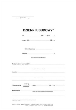 Dziennik budowy A4