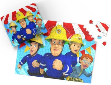 PUZZLE - STRAŻAK SAM BAJKA - PREZENT NA ŚWIĘTA WZORY - 110 el + PUDEŁKO