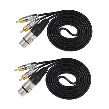 Shiwaki 2pc XLR 3Pin żeńskie do męskiego gniazda 2RCA