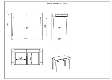 ТУДОМ ДУБ МАРСЕН I 105x55xh76 см