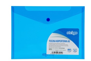 Teczka kopertowa PP A5 pozioma niebieska STRIGO