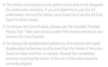 Защитные очки для линз Insta360 X3 — липкие защитные очки для линз