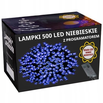 LAMPKI CHOINKOWE 500LED NIEBIESKIE 500SZT LED