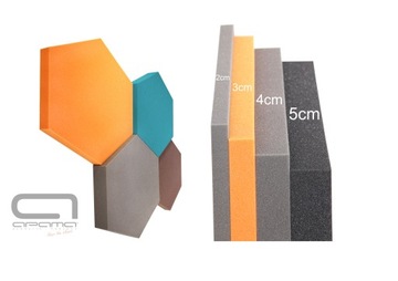 Акустическая панель, губка, ШЕСТИГРАННИК 2см, САМОКЛЕЯЩАЯСЯ