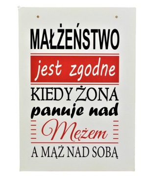 Tabliczka Okazjonalna Nadruk ZGODNE MAŁŻEŃSTWO