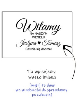 Naklejki tablica powitalna gości wesele 4 kolory
