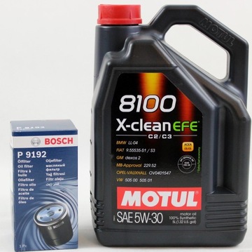 ФІЛЬТЕР OLEJU+OLEJ MOTUL 5W30 8100 X-CLEAN EFE 5L AUDI VW SEAT 