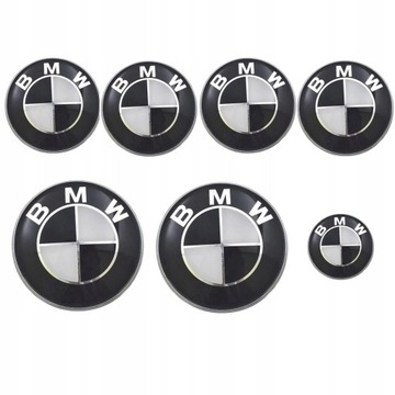 7 szt BMW Logo Koła Bagażnika Maski 82 82 4x56mm