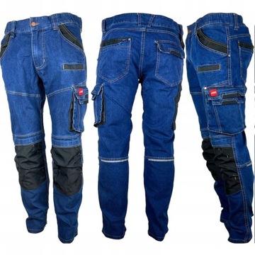 ART.MAS Spodnie robocze JEANS STRETCH jeansowe slimowane BHP ELASTYCZNE M