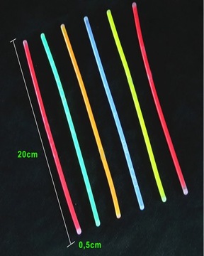 Bransoletki Świecące Fluorescencyjne Opaski Światło Chemiczne 100 Pałeczki