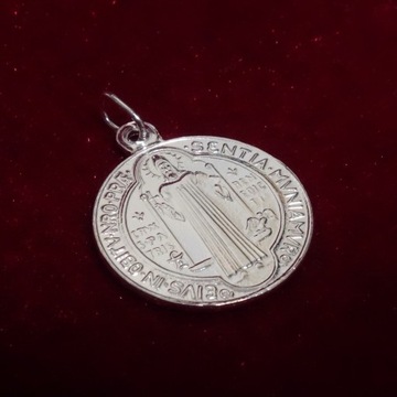 Серебряный медальон Св. БЕНЕДИКТ - 3,8 г